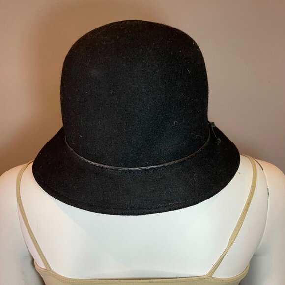 Nine West Women's Black 100% Wool Cloche - Picture 4 of 7